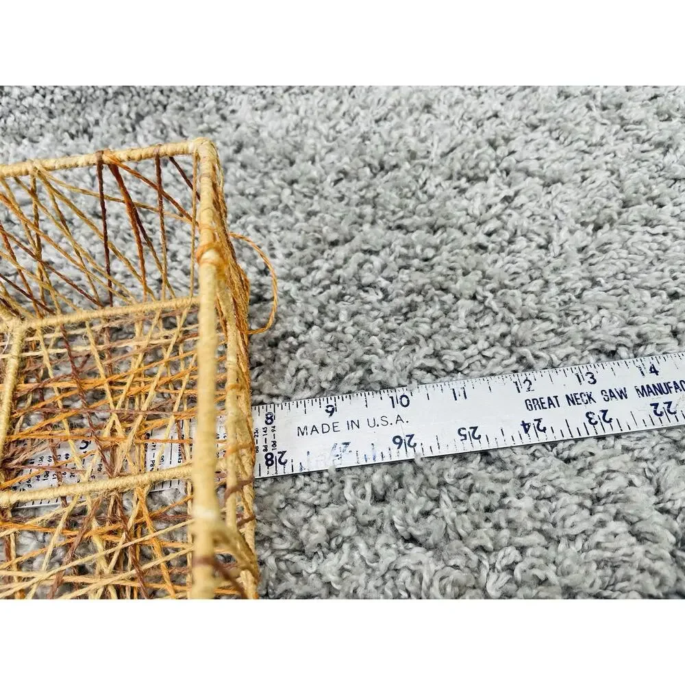 String Woven Trinket Basket Square Home Any Room Decor Storage 4inX6inX8in